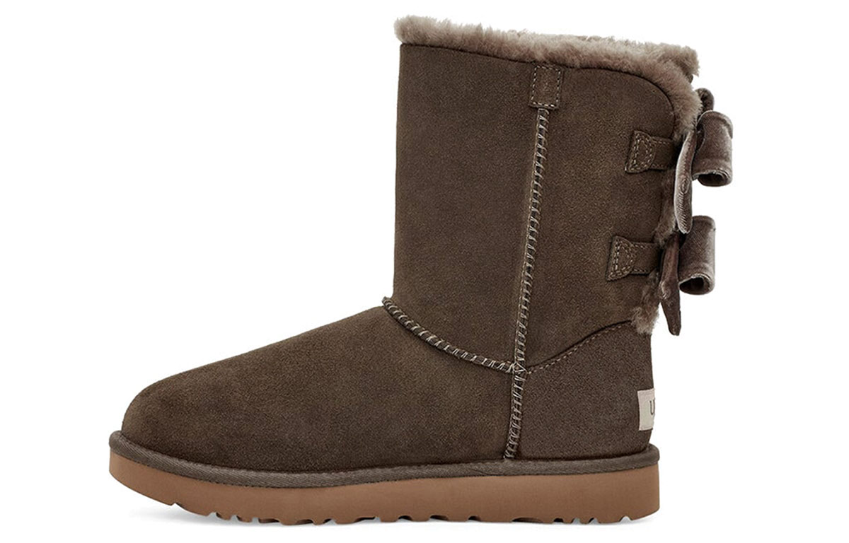 (Women) UGG Bailey Bow Velvet Snow Boots Brown 1118854-ESPR