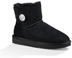 Order (W) UGG Mini Bailey Button Bling Fleece Lined 'Hitam Putih' 1016554-BLK
