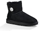 Order (W) UGG Mini Bailey Button Bling Fleece Lined 'Hitam Putih' 1016554-BLK
