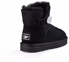 Shop (W) UGG Mini Bailey Button Bling Fleece Lined 'Hitam Putih' 1016554-BLK