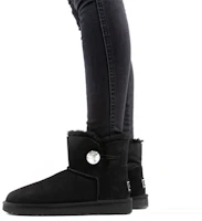 Details for (W) UGG Mini Bailey Button Bling Fleece Lined 'Hitam Putih' 1016554-BLK