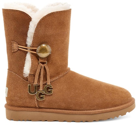 (Women) UGG Bailey Button UGG Charm Metallic Alphabet Version Fleece Lined Brown 1114970-CHE Order (Women) UGG Bailey Button UGG Charm Metallic Alphabet Version Fleece Lined Brown 1114970-CHE