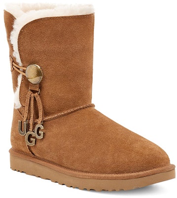 (Women) UGG Bailey Button UGG Charm Metallic Alphabet Version Fleece Lined Brown 1114970-CHE Lookbook (Women) UGG Bailey Button UGG Charm Metallic Alphabet Version Fleece Lined Brown 1114970-CHE