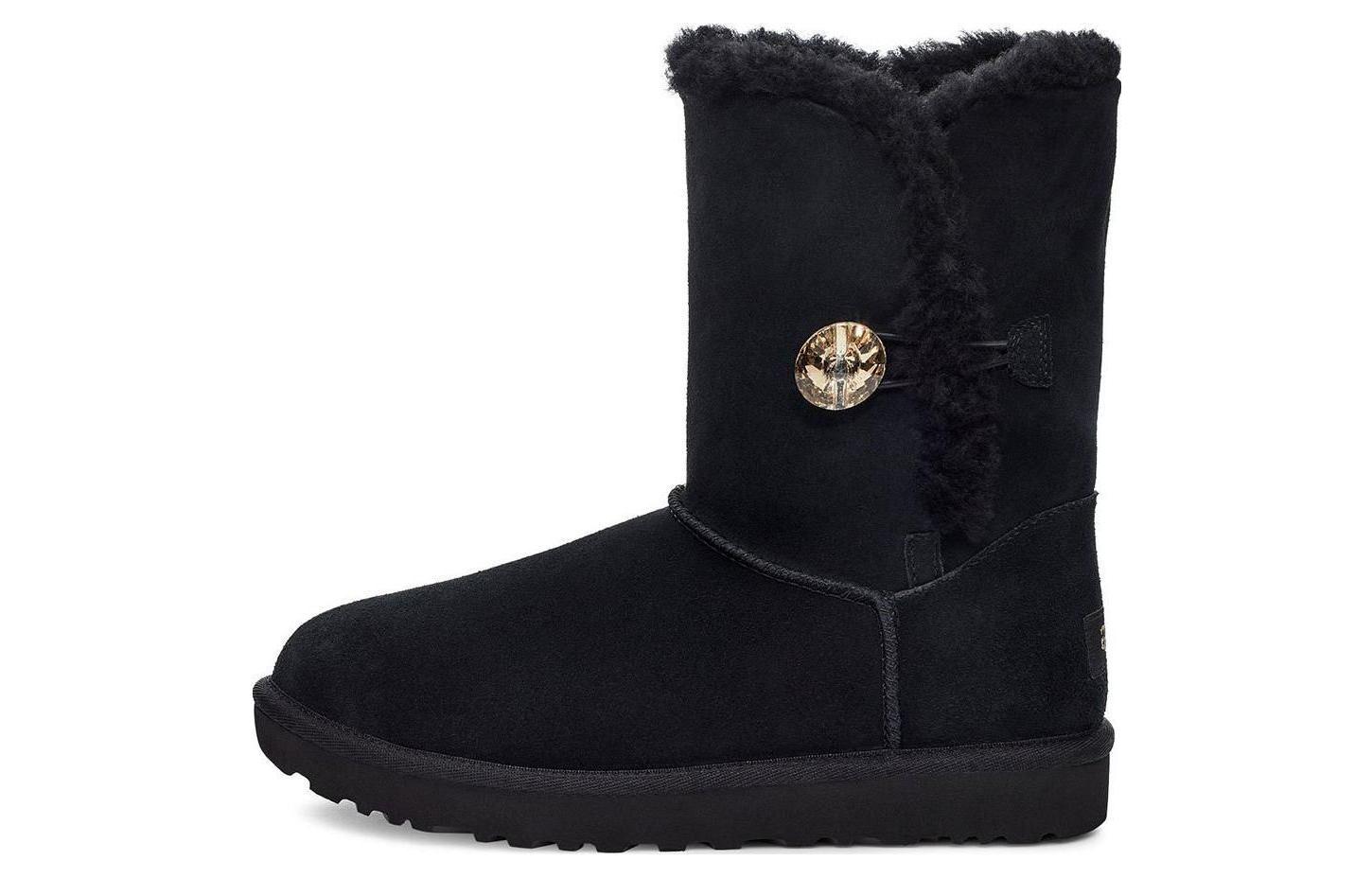 (Women) UGG Bailey Button Gold Bling Boot 'Black' 1118997-BKGD
