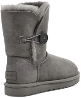 Shop UGG Bailey Button II 靴子 羊皮 加絨 雪地靴 女款 灰色