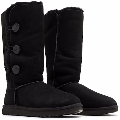 UGG Bailey Button Triplet II 靴 高筒 雪靴 女款 黑色 Cheap UGG Bailey Button Triplet II 靴 高筒 雪靴 女款 黑色