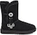 (W) UGG Bailey Button Charm Abjad Logam Berbulu Hitam 1114970-BLK
