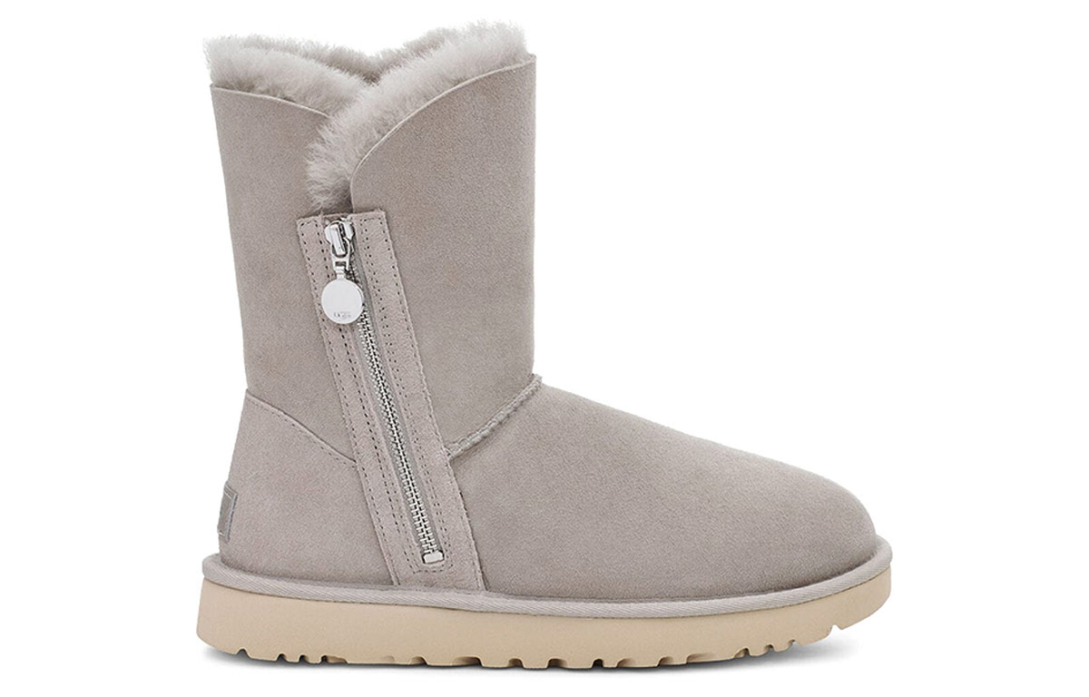 Order (W) UGG Bailey Zip Pendek Hangat Nyaman Abu-Abu 1112480-GOA