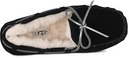 Lookbook UGG 蝴蝶結綁帶 時尚休閒豆豆平底鞋 女款 黑色