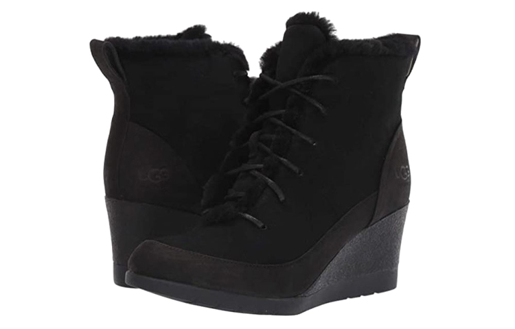 Lookbook (W) UGG ブリジット黒快適ミッドカーフウェッジ 69269261-BLK