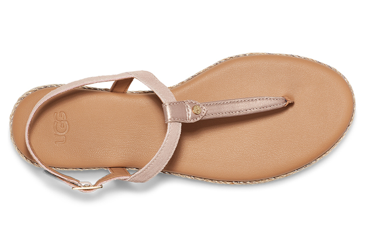 Purchase (W) UGG Brylee ''Rose Gouden Comfort Leren Teenslippers'' 1132833-RGMT