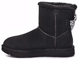 (Women) UGG Checkered Bow Short Snow Boots 'Black' 1138132-BLK (Women) UGG Checkered Bow Short Snow Boots 'Black' 1138132-BLK