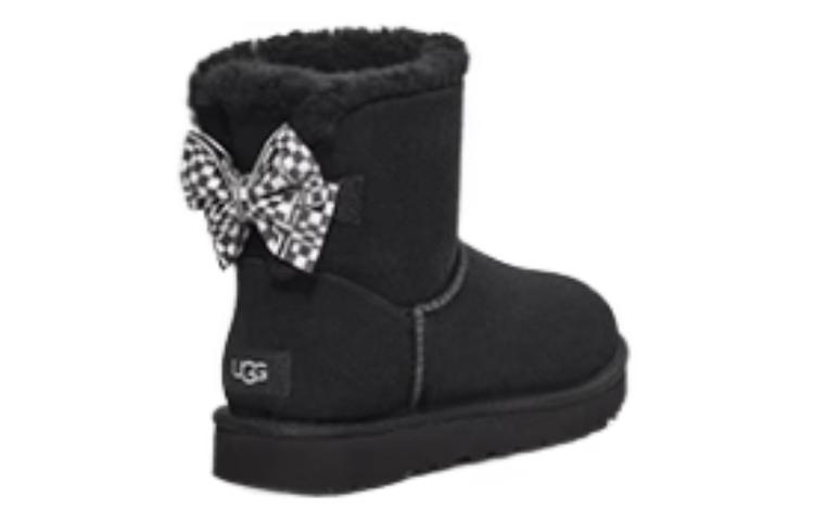 Shop (W) UGG Sepatu Boots Salju Checkered Bow 'Hitam' Pendek 1138132-BLK