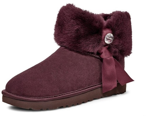 (Women) UGG Cinched Fur Mini Snow Boots Purple/Red 1106909-LGE Lookbook (Women) UGG Cinched Fur Mini Snow Boots Purple/Red 1106909-LGE