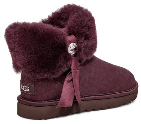 (Women) UGG Cinched Fur Mini Snow Boots Purple/Red 1106909-LGE Shop (Women) UGG Cinched Fur Mini Snow Boots Purple/Red 1106909-LGE