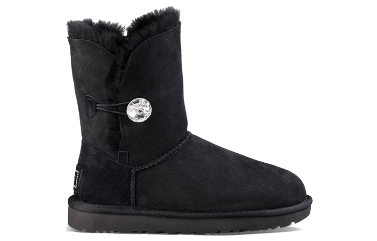 Order (W) UGG Classic Bling Button Berbulu Fleece Hitam 1016553-BLK