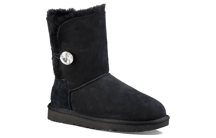 Lookbook (W) UGG Classic Bling Button Berbulu Fleece Hitam 1016553-BLK