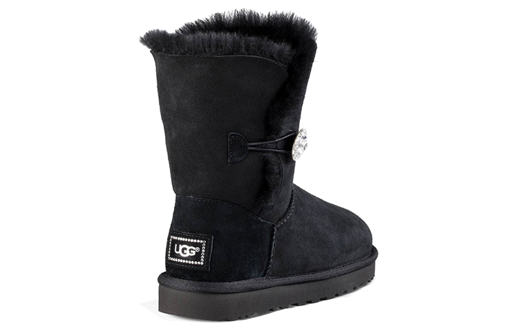 Shop (W) UGG Classic Bling Button Berbulu Fleece Hitam 1016553-BLK