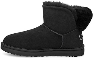 (Women) UGG Classic Bling Mini Fleece Lined Pure Black 1105364-BLK (Women) UGG Classic Bling Mini Fleece Lined Pure Black 1105364-BLK
