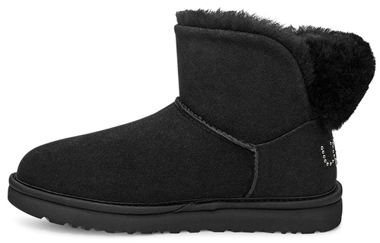 (Women) UGG Classic Bling Mini Fleece Lined Pure Black 1105364-BLK