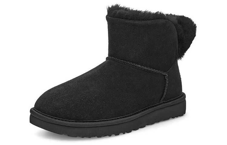 Lookbook UGG經典閃亮迷你 加絨保暖雪地靴 女款 純黑