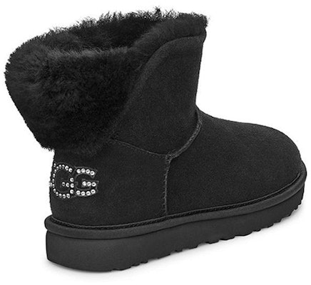 (Women) UGG Classic Bling Mini Fleece Lined Pure Black 1105364-BLK Shop (Women) UGG Classic Bling Mini Fleece Lined Pure Black 1105364-BLK