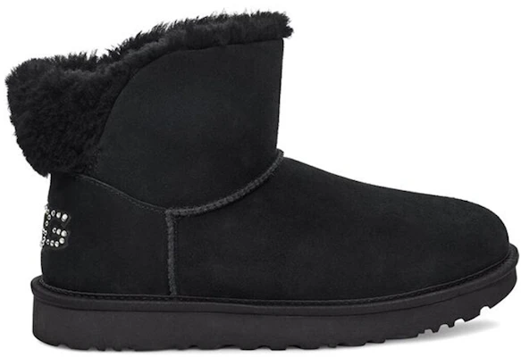 UGG 經典閃亮迷你絨面圓頭厚底加絨保暖短筒雪地靴 女款 黑色 Order UGG 經典閃亮迷你絨面圓頭厚底加絨保暖短筒雪地靴 女款 黑色