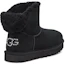 Shop UGG 經典閃亮迷你絨面圓頭厚底加絨保暖短筒雪地靴 女款 黑色