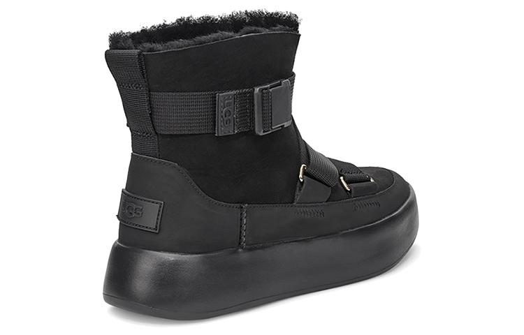 Shop (W) UGG Classic Boom Buckle But Salji Hitam 1104616-BLK