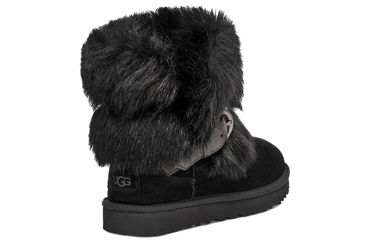 Lookbook UGG經典扣繩迷你雪地靴 女款 黑色