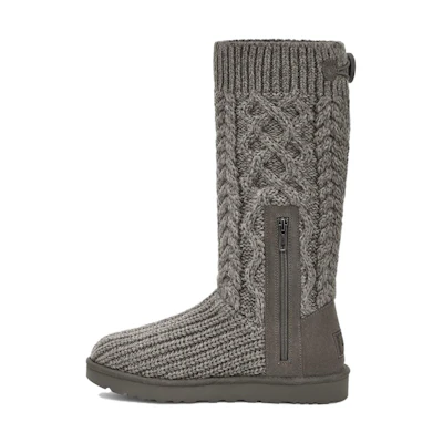 (W) UGG Classic Cardi Cabled Knit Boot Grey