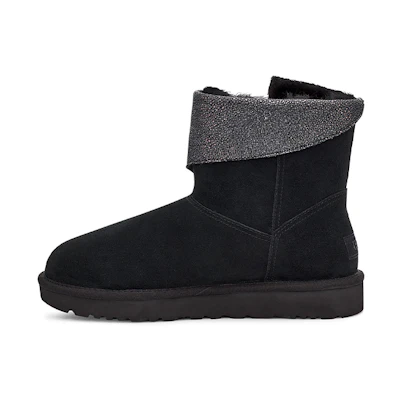 (W) UGG Classic Caviar Mini Fleece Lined Black