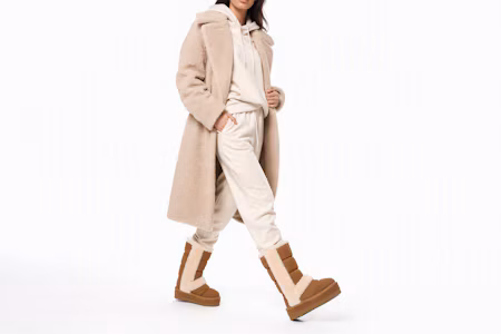 Order UGG 皮革 圓頭套筒 高筒靴 女款 棕色