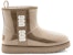 (W) UGG Classic Clear Mini Logo Besar Berbulu Fleece Lelaki & Wanita 1113190-NCHS