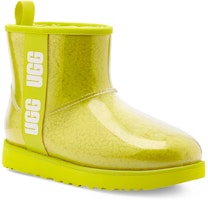 Lookbook UGG 經典閃亮迷你 大LOGO果凍加絨短筒雪地靴 女款 硫磺色