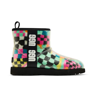 (W) UGG Classic Clear Mini Boot Checks Black Multi