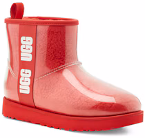Lookbook UGG經典透明迷你果凍絨毛短筒雪靴 女款 熔岩色