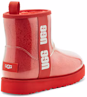 Shop UGG經典透明迷你果凍絨毛短筒雪靴 女款 熔岩色