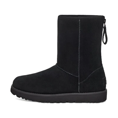 (W) UGG W Classic Short Logo Zip 'Black'