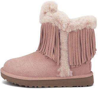UGG Darlala 經典 二層牛皮 時尚休閒流蘇 短中筒 雪地靴 女款 粉紅色 Buy UGG Darlala 經典 二層牛皮 時尚休閒流蘇 短中筒 雪地靴 女款 粉紅色