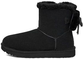 (Women) UGG Classic Double Bow Mini 'Black' 1127130-BLK (Women) UGG Classic Double Bow Mini 'Black' 1127130-BLK