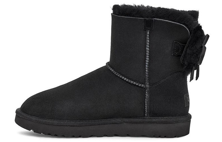 (Women) UGG Classic Dudble Bow Mini Snow Boots Black 1103652-BLK
