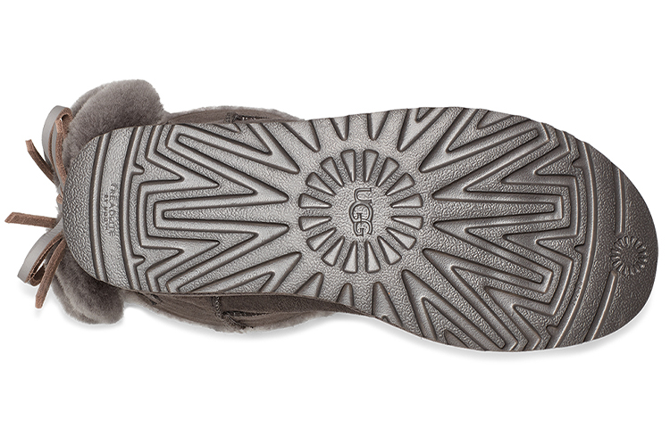 Details for UGG 經典雙蝴蝶結短筒 牛反絨 圓頭厚底加絨 中筒 雪地靴 女款 炭灰色