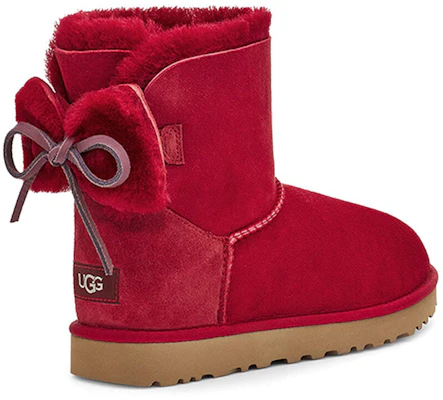 (Women) UGG Classic Dudble Bow Mini Snow Boots Red 1103652-KSS Shop (Women) UGG Classic Dudble Bow Mini Snow Boots Red 1103652-KSS
