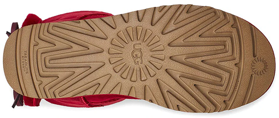 (Women) UGG Classic Dudble Bow Mini Snow Boots Red 1103652-KSS Details for (Women) UGG Classic Dudble Bow Mini Snow Boots Red 1103652-KSS