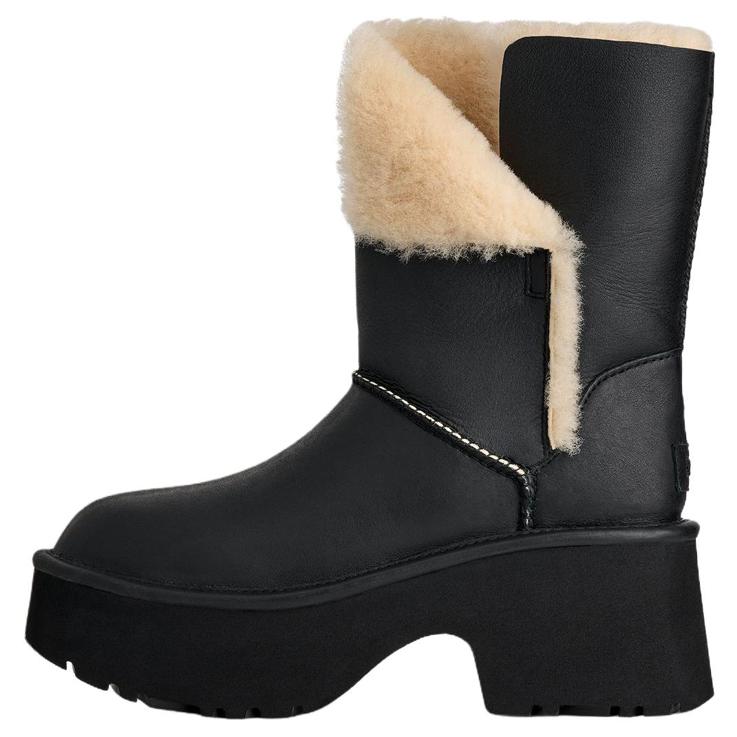 (Women) UGG Classic Esmee Black Shearling Leather Winter Snow Boots. 1172590-BLK