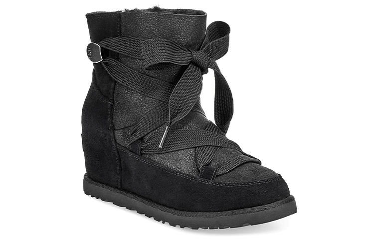Lookbook (W) UGG Classic Femme Boot Salju Hitam dengan Tali 1104612-BLK