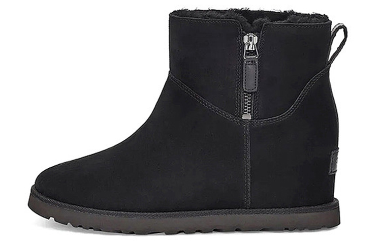 (Women) UGG Classic Femme Zip Mini Snow Boots Black 1117535-BLK