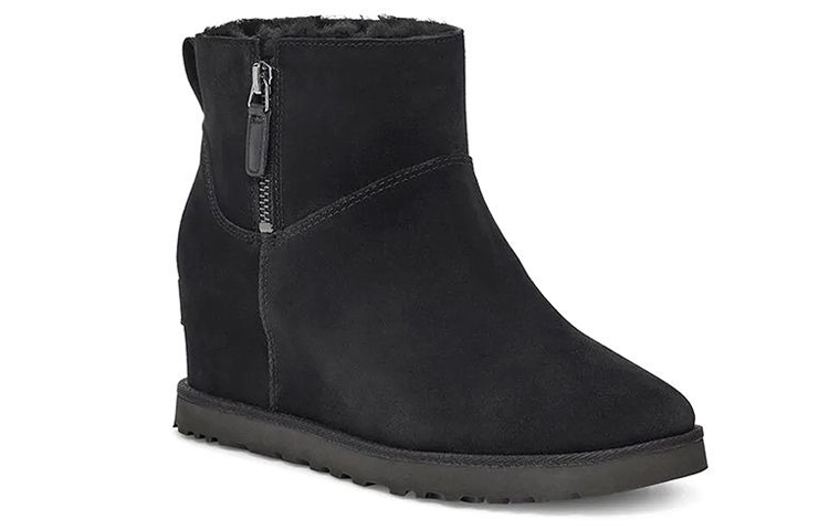 Order (W) UGG Classic Femme Sepatu Bot Salju Mini Zip Hitam 1117535-BLK