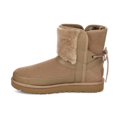 (W) UGG Classic Leopard Lined Bow 'Brown'